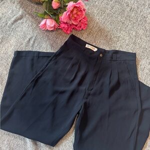 Mario Valentino Black Wide-Leg Pants
